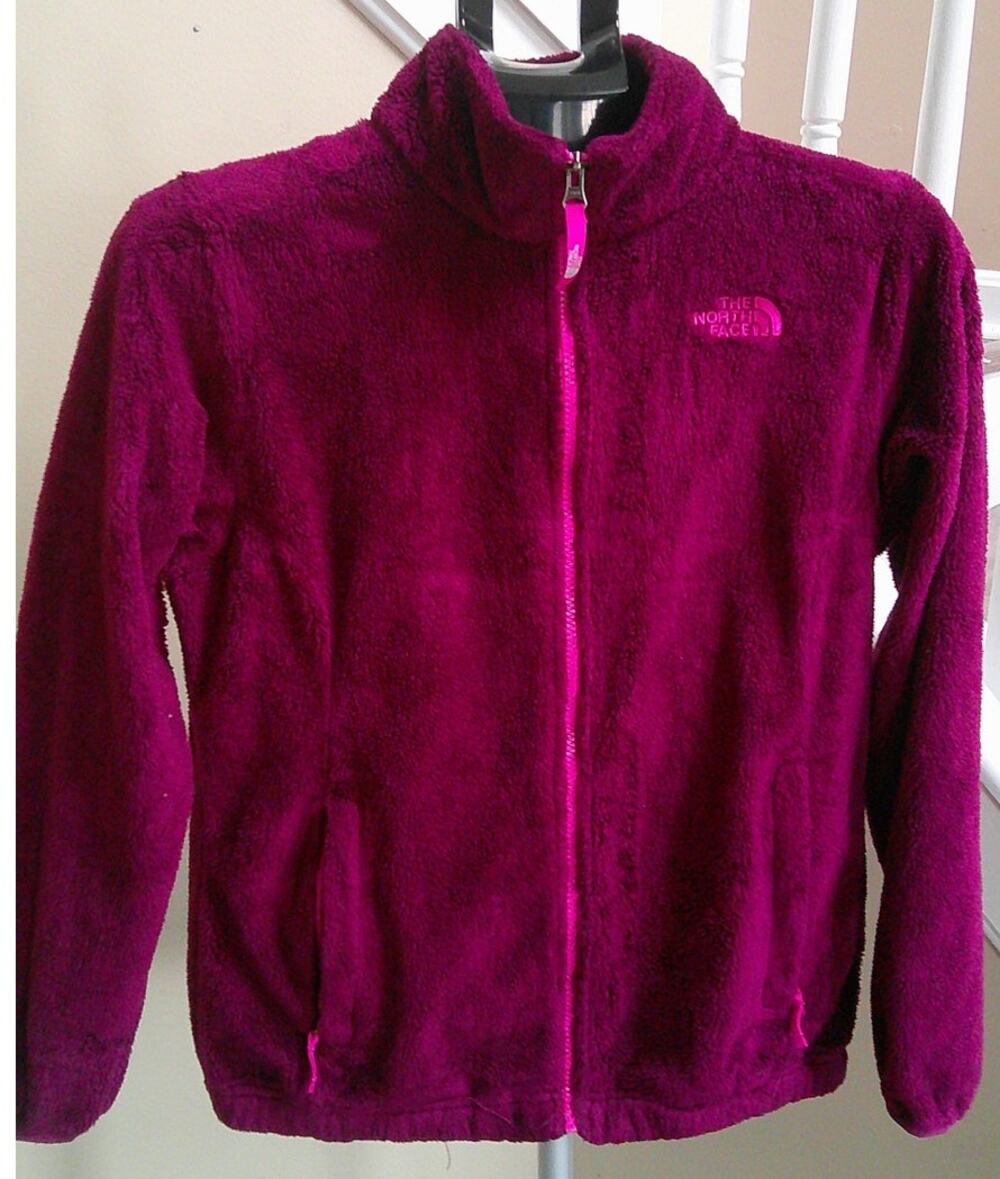 The North Face Full Zip Jacket Sweatshirt Girls XL/TG 18 Mulberry Red/Purple
